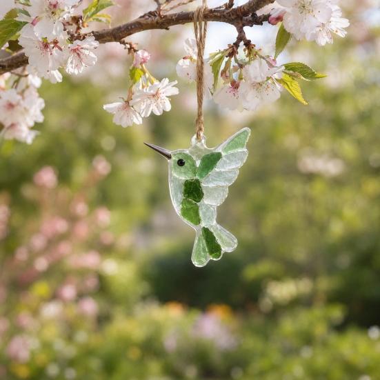 Sea Glass Suncatcher Ornament, Handmade Animal Ocean Sea Glass Acrylic Hanging Pendants, DIY Sea Glass Summer Hanging Ornament Decor, Valentine's Day