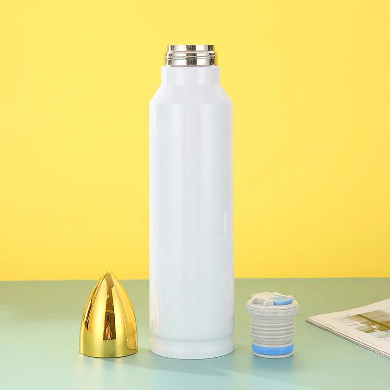 Sublimation Blank Bottle Double Wall Stainless Steel TumbleBullet Lid Water Bottle Thermos Vaccum Flask Car Mug Coffee Cups