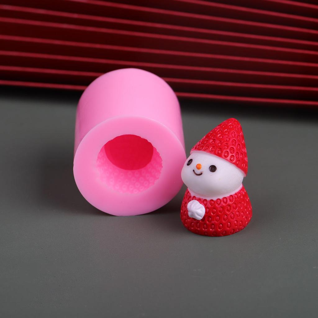 Cartoon Candle Silicone Molds Christmas Theme Strawberry Cake Snowman Candle Mould for DIY Christmas Craft Decorations