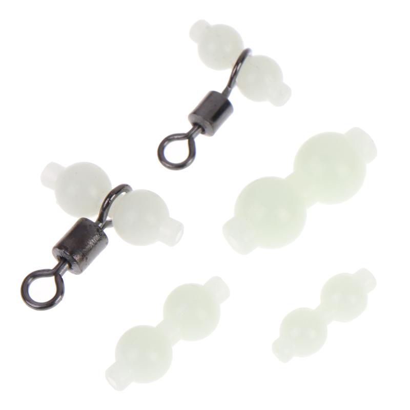 50Pcs Luminous Gourd Bead Fishing Swivel Connector Anti Tangle Tackle Accessories For Saltwater Freshwater Angling Supplies