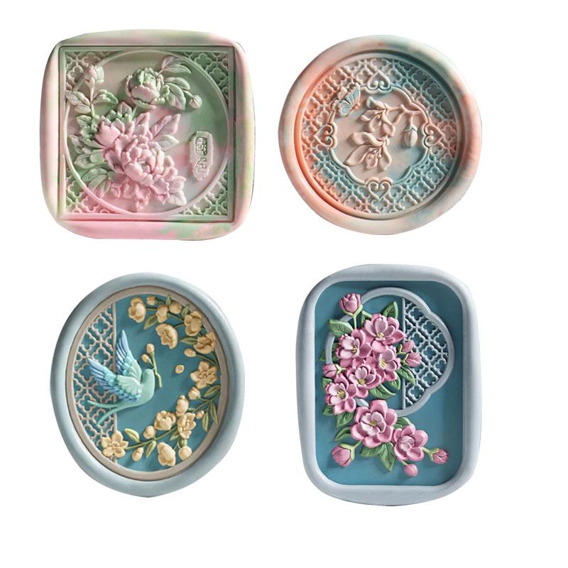 Flowering Period Fine Embossed Lacquer Seal Head Shaped 3D Modeling Hand Account Envelope Sealing Wax Sealing Decoration