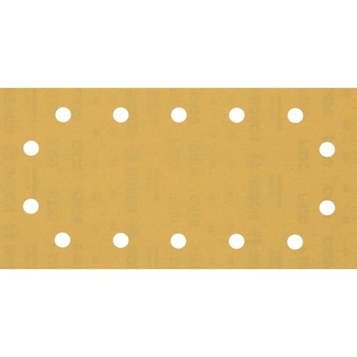Bosch Professional 50x Feuilles Abrasives Expert C470 À 14 Trous Pour Bois dur,Peinture Sur Bois,115x230 mm,Grain 320,Accessoires