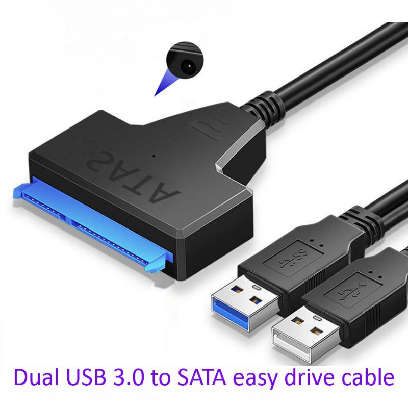 SATA To USB 3.0 Adapter Cable for 2.5 Inch Hard Drive HDD/SSD Data Transfer, External Hard Drive Converter Support UASP (Black)