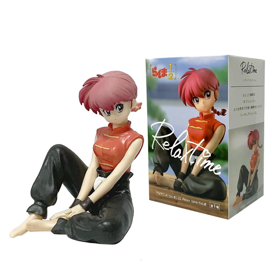 10CM Anime Ranma 1/2 Tendou Akane Ranma PVC Anime Figure Periphery Kawaii Sitting Playthings Desktop Car Ornaments Figure Toy Doll Gift