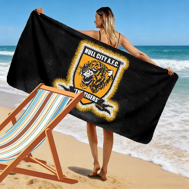 Hull City A.F.C Print Beach Towel, Large Soft Quick Dry Towel for Beach Camping Swimming
