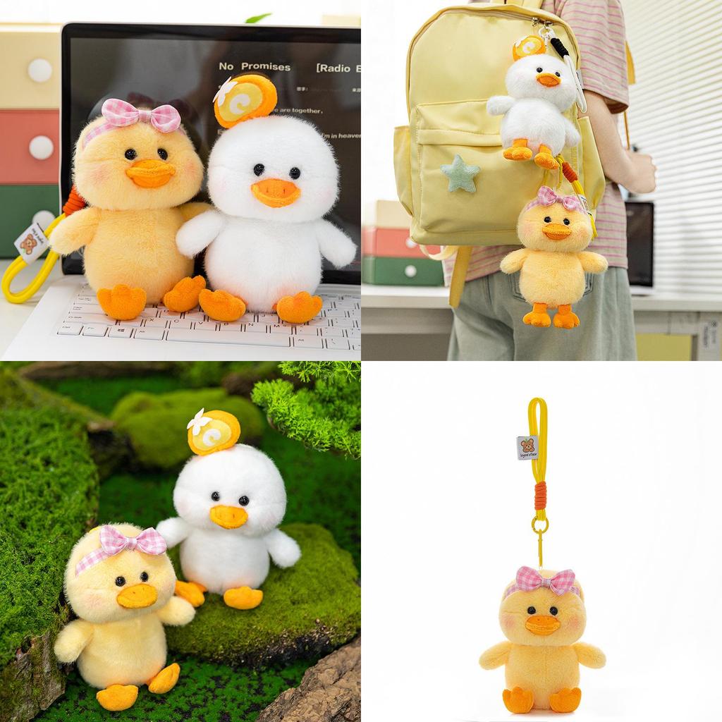 Mousse White Duck Animal Plush Hanging Toy With Pp Cotton Filling For Kids