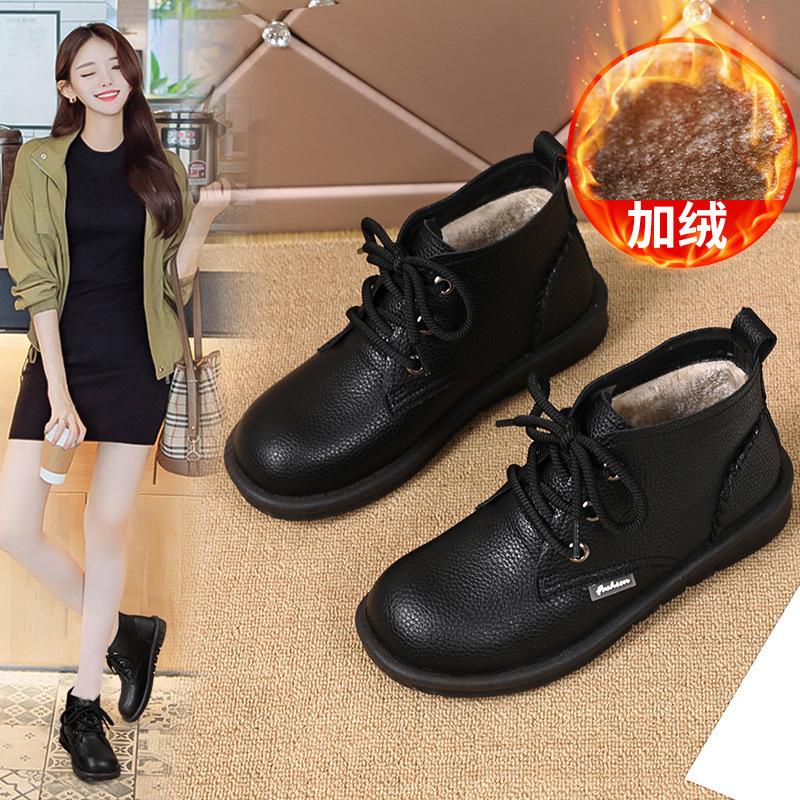 

Первый слой коровьей кожи на шнуровке, одинарные ботинки на мягкой подошве, осенне-зимние, ретро, ручной работы, на плоской подошве, короткие ботинки, удобные, из мягкой кожи, женские 41