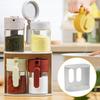 Hushållskök Fuktsäker Kryddburk Saltbehållare 2 i 1 Glas Kryddflaska Skedseparation Glas Kryddburk