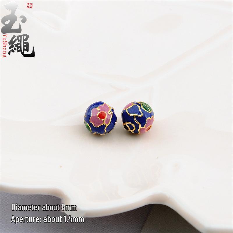 Ancient Gold Enamel Hollow Beads for DIY Bracelets & Necklaces