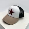 Broken Embroidered Five-pointed Star Baseball Hats Color Block New Unisex Sunshade Personal Trucker Caps Versatile Fashion Ins