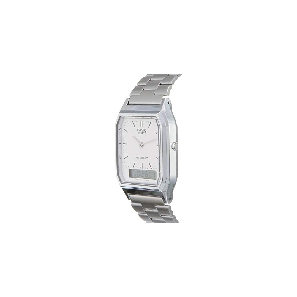 Casio Classic AQ-230A-7D Analog Digital Watch Silver Stainless Steel Band