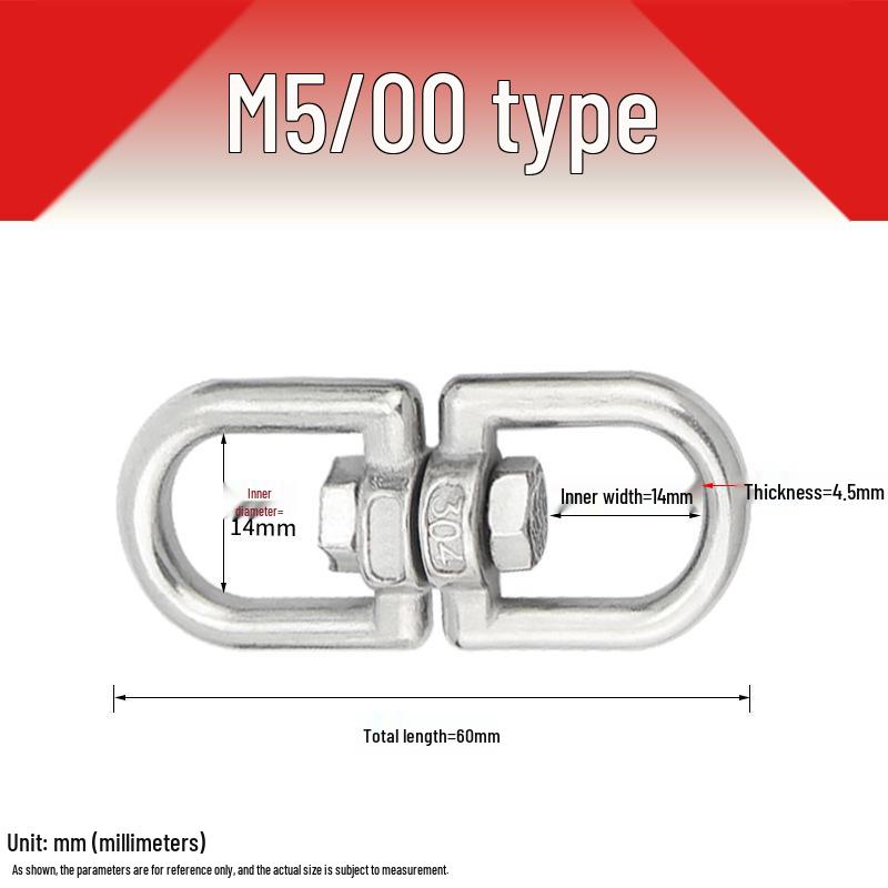 304 Stainless Steel Universal Figure 8 Swivel Snap Hook - Pet Leash Connector Shackle