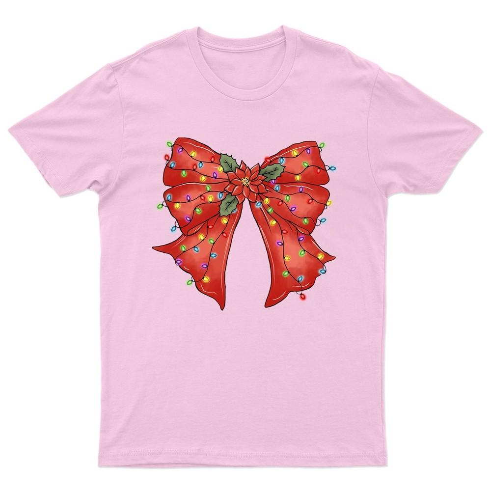 Christmas Bow Festive Holiday TShirt Unisex Gift Retro Seasonal Funny Xmas