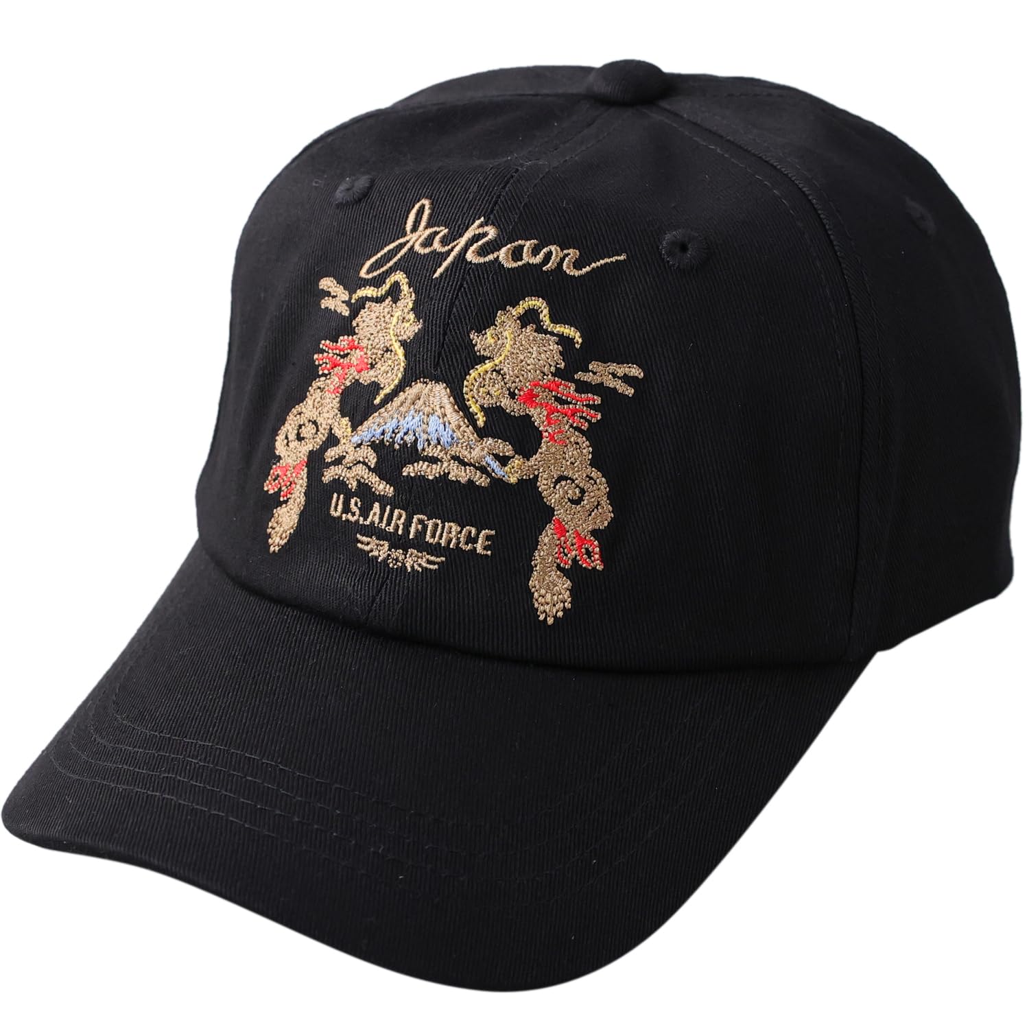 

АРМИЯ Военная Вышитая 6-панельная Низкая Кепка Бейсболка Шляпа Полная Кепка FUJI Черная [AVIREX] Мужская