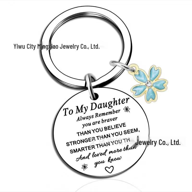 Stainless Steel Diamond Flower Keychain Gift for Mom or Daughter - Thanksgiving Edition