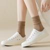 Women's Cotton Socks Solid Color Mid-tube Socks Versatile Pile Socks No Heel Fall Off Women's Socks