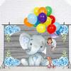 Happy Birthday Elephant Baby Photo Backdrop Children’s Photography Background Prop