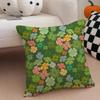 LLucky Four Leaf Clover Cushion Cover Throw Pillow Cover Hidden Button Durable Polyester Chair Cushion