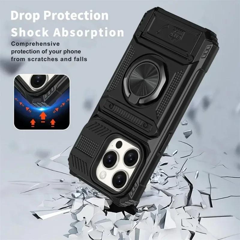 Pouzdro Pro iPhone 11 13 14 15 16 Pro Max 14 15 16 Plus 11 Magnetický Otočný Kroužek Stojánek Odolné Ochrana Proti Pádu Peněženka