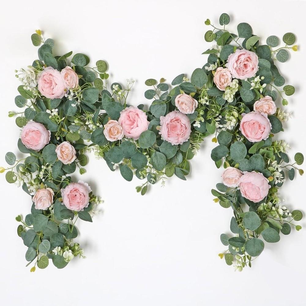 Versatile Flowers Wreath Simulated Front Door Wreath Durable Artificial Peony Garland  Home Decor розовый