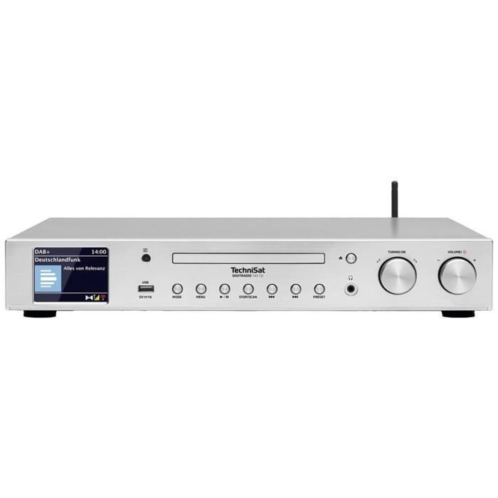TechniSat DIGITRADIO 143 CD Adaptateur Radio DAB, DAB+, Internet, FM AUX, Bluetooth, CD, USB, WiFi, Radio Internet Avec