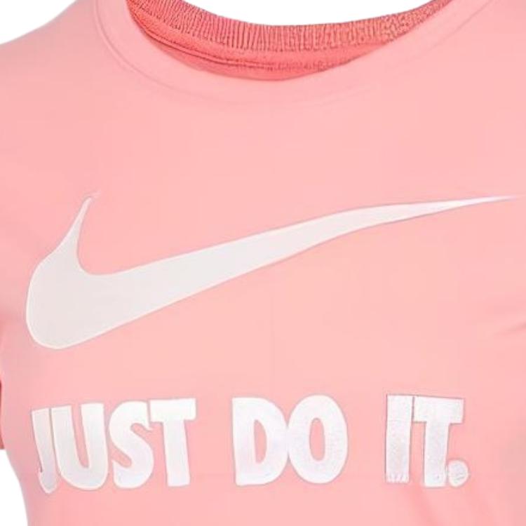 Nike Logo Letter Print Round Neck Short Sleeve T-Shirt Women Tops Lilac CW3177-697