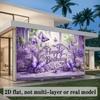2D Flat Purple Butterfly Happy Birthday Theme Banner Made with For Home Party Indoor Outdoor Party Birthday Party Decor Wall Decor Photo
