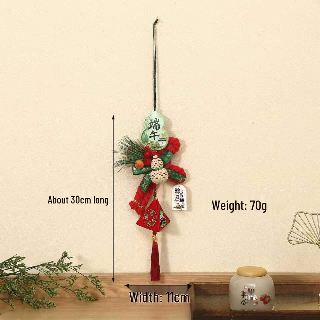 2026 Dragon Boat Festival Mugwort Fan Pendant & Indoor Sachet Bells for Door Handle and Decoration
