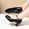 Waterproof Platform High Heel Round-Head Summer Model Training Special Catwalk Work Single Shoes Elegant Simple Black Autumn