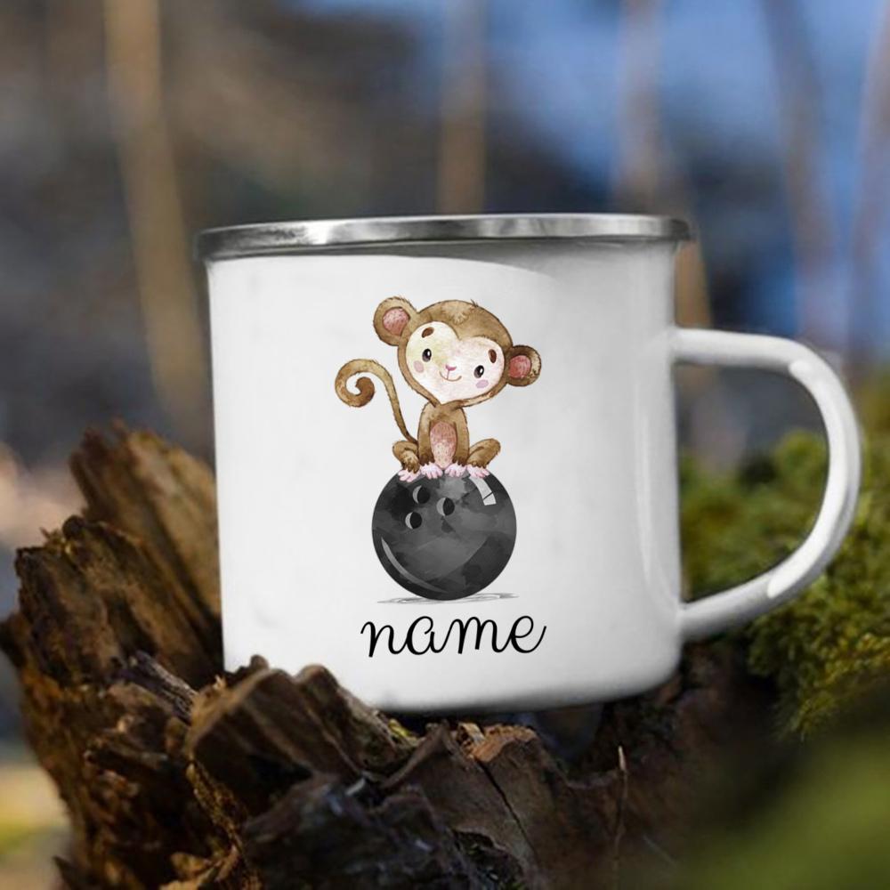 Tazza Personalizzata Safari Giungla Animali Nome Personalizzato Tazze per Bambini Tazze Animali Sportivi Tazza Cioccolata Calda per Bambini Regalo di Natale