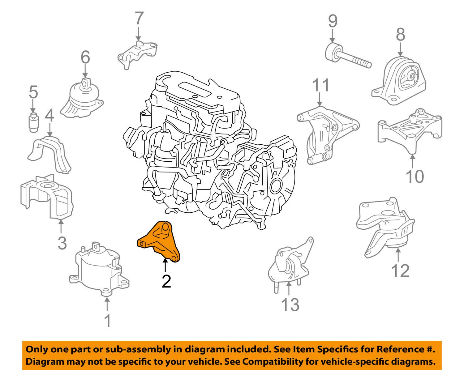 

Оригинальный передний кронштейн крепления двигателя Honda для Accord Номер детали Hybrid, 50630-T3V-A01