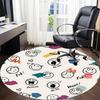 1PC Emoticons Faces Office Round Area Rug, Indoor Mat Suitable For Office, Under Office Chairs Bedroom Living Room Home Decor, Room Deco 234