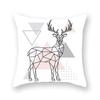 Polyester Nordic Style Cute Cartoon Throw Pillow Case Geomtric Animals Deer Giraffe Sofa Seat Cushion Cover For Living Room