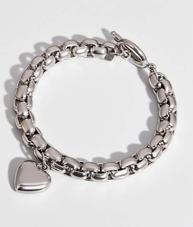 Punkowa Wodoodporna Bransoletka ze Stali Nierdzewnej z Wisiorkiem Serca Dla Kobiet, Retro Złota Gruba Łańcuszkowa Bransoletka z Zawieszkami Biżuteria na Rękę.