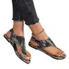 Summer new set of toe army green round head Velcro women's large size flat-bottomed slippers