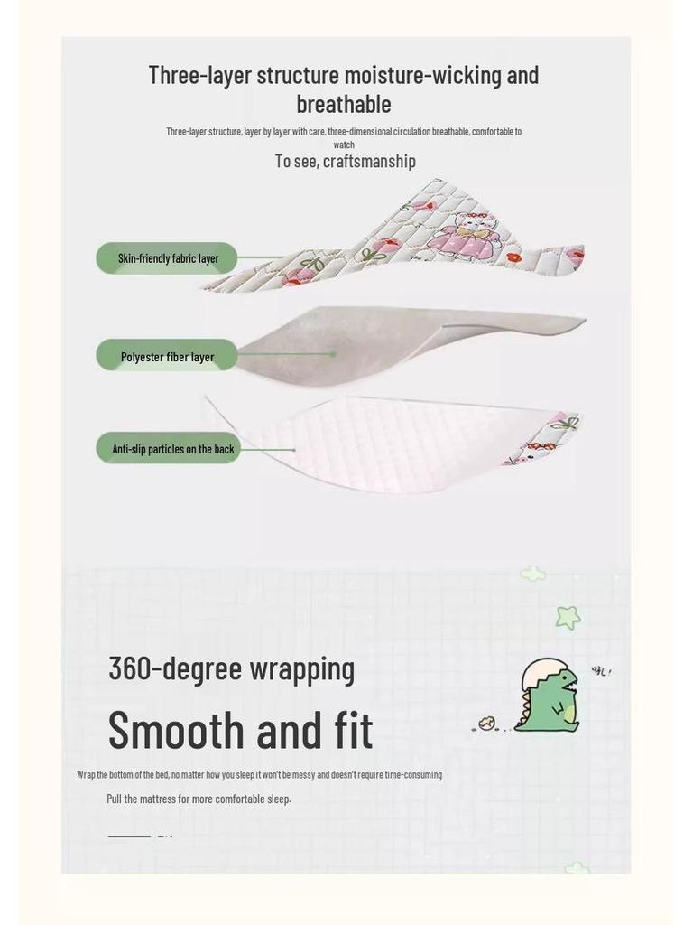 G5Z Quilted Fitted Sheet Set: Anti-Dust Bed Cover & Mattress Protector