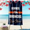 Name Custom Denver Broncos Logo Print Beach Towel, Large Soft Quick Dry Towel for Beach Camping Swimming