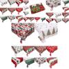 Fashionable Christmas Tablecloth Rectangular Polyester Holiday Home Decoration 150x180cm