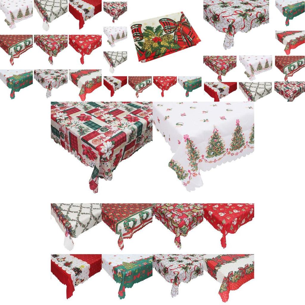 Fashionable Christmas Tablecloth Rectangular Polyester Holiday Home Decoration 150x180cm