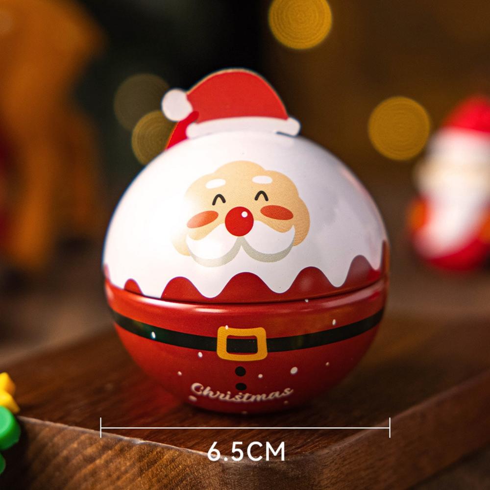 Santa Claus Decorations Tinned Iron Tin Ball Christmas Candy Box Multi Color Tree Hanging For Festive Events Holiday Gifts Home