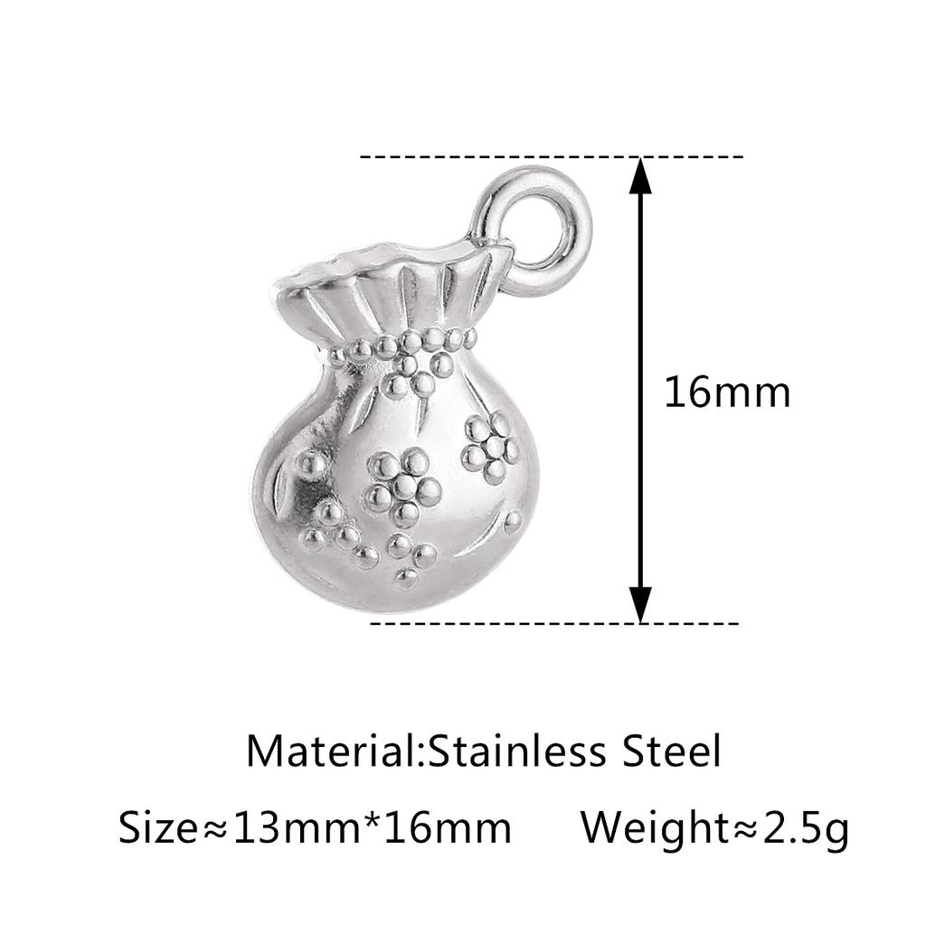 3Pcs Bowknot/Angel/Four Leaf Clover/Flower Charm Stainless Steel Pendant DIY Handmade Craft Necklace Bracelet Jewelry Making