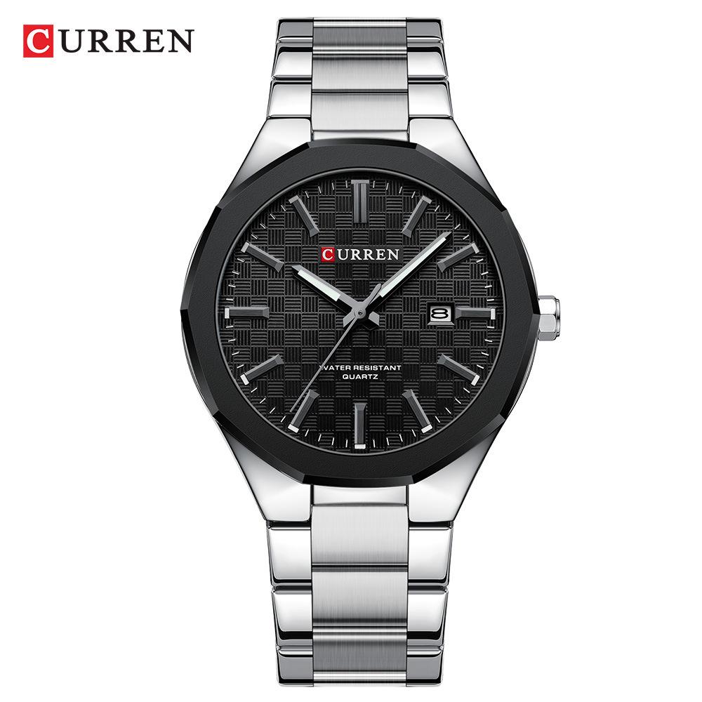 CURREN 8477 Men s Waterproof Quartz Wristwatch with Steel Band and Calendar, Business Casual Style