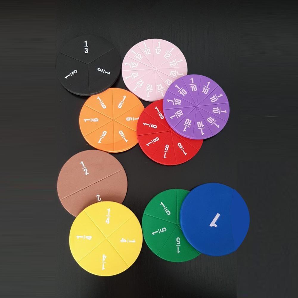 51 Stück/Set EVA Bruchinstrument Demonstrator Runde Form Montessori Mathe Lernspielzeug Kinder Schüler Lernen Mathe Werkzeuge