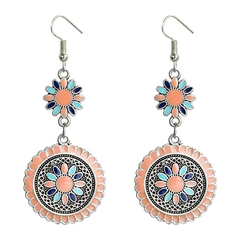 Multicolor Daisy Shaped Earrings Boho Vacation Style Casual Accessories Suitable For Daily Party Holiday Wear Gifts