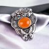 925 Solid Silver Semi Precious Gemstone Oxidised Designer Jewelry Pendant 1.37" CP-6