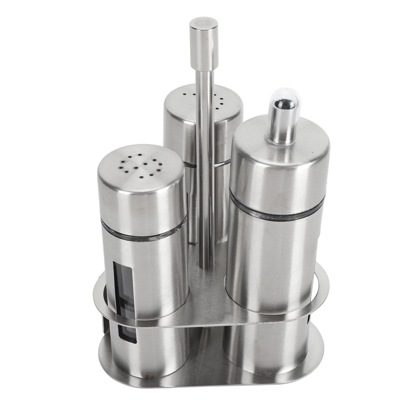 

Spice Shaker 304 Stainless Steel with Viewing Window Pepper Shaker for Restaurant Home BBQ Salt 3 Bottle L