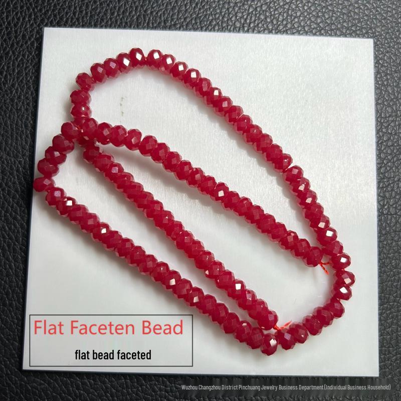 Faceted Glossy Hexagonal Teardrop Rice Beads for DIY Ruby Bracelets