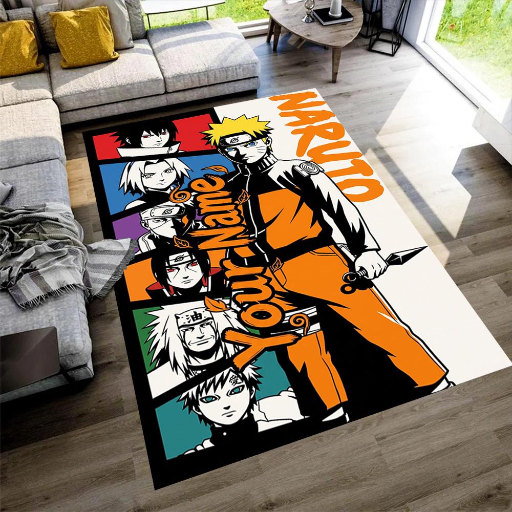 Naruto Character Personalized Name Floor Mat Design for Living Rooms Entryway Playrooms Dormitory Anti-slip Rug Office Home Decor Best for Christmas