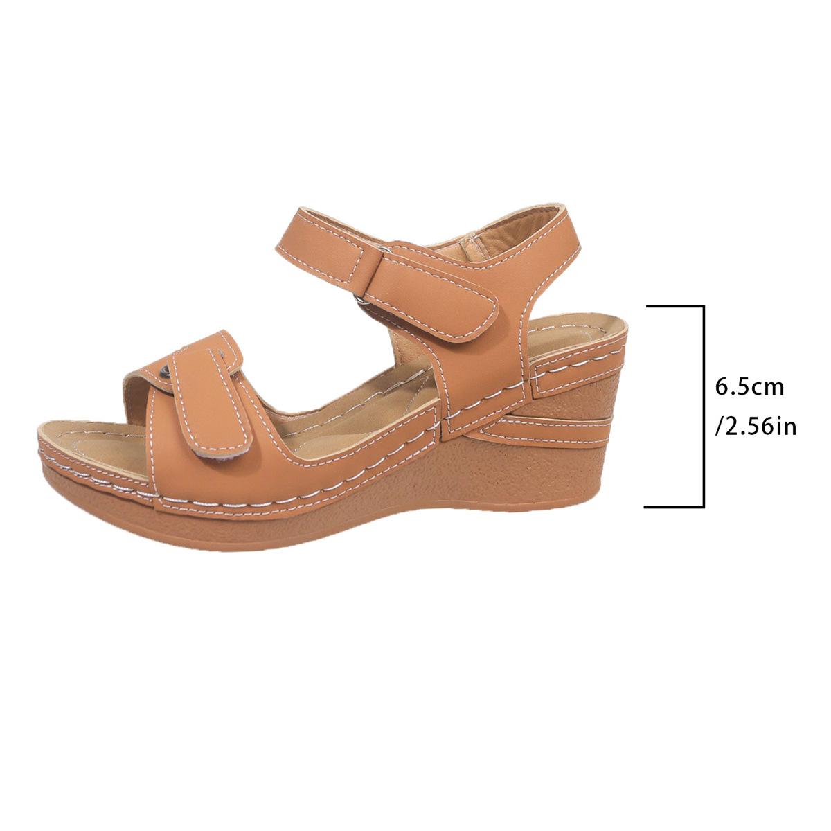 

Європейські та американські сандалі з риб ячим носком на липучці та зламаним каблуком жіночі Південно-Східна Азія порожнисті з відкритим носком на товстій підошві пляжні круті шльопанці 43 коричневий