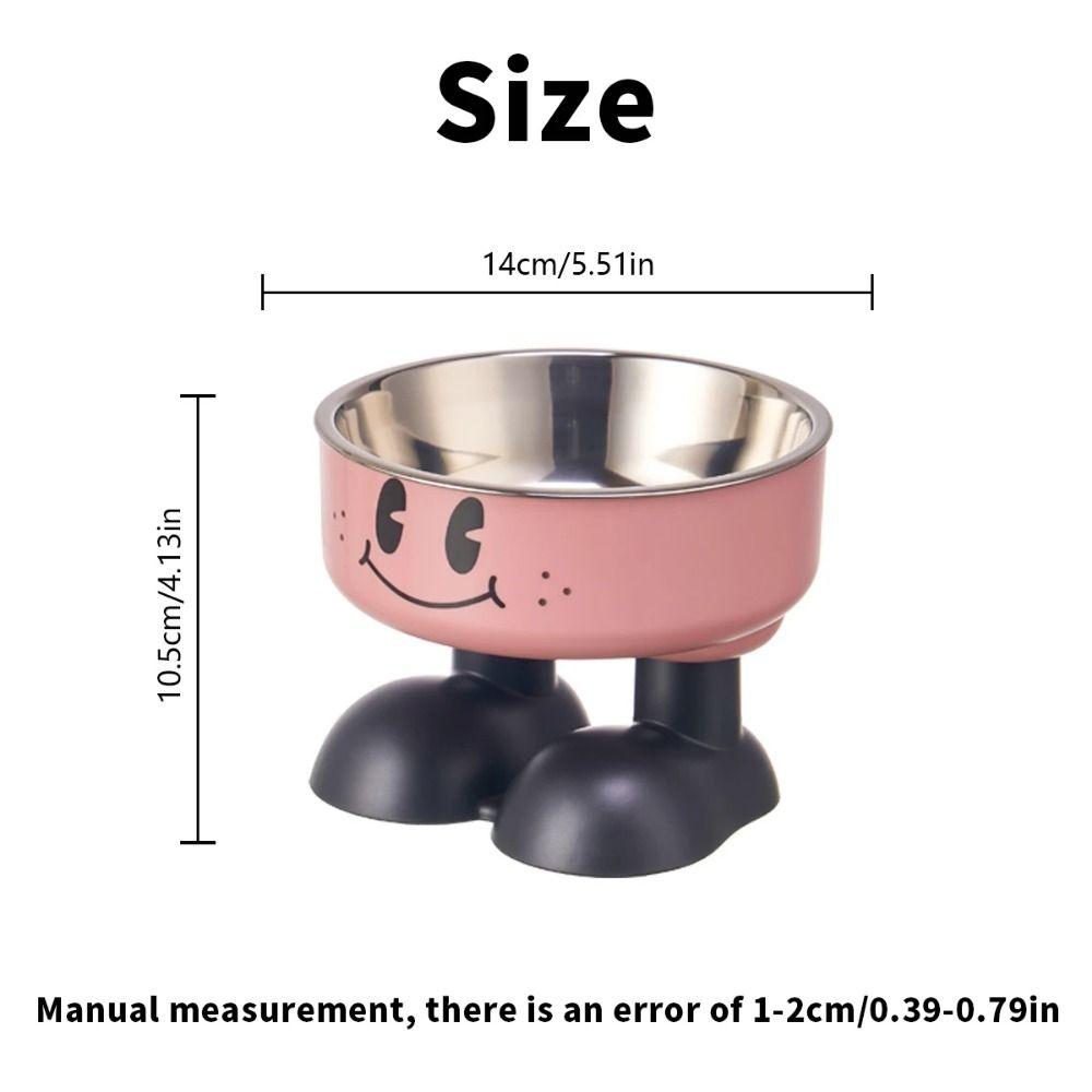 Simple Cartoon Cute Cat Food Bowl High-legged Large Capacity Pet Feeding Bowl Non-Slip Household Puppy Water Feeder Pet Supplies